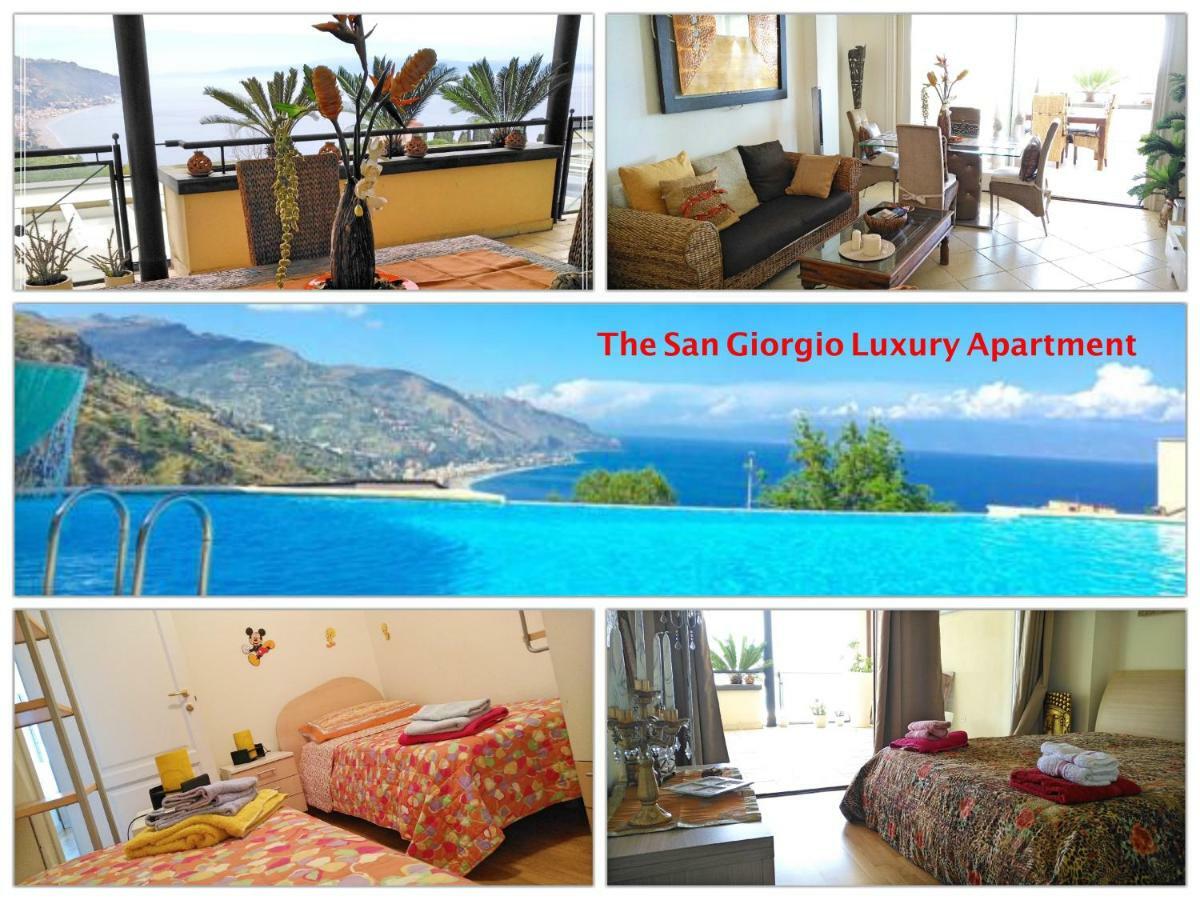 San Giorgio Luxury Apartment Taormina-Panoramic Pool & Parking Space Екстер'єр фото